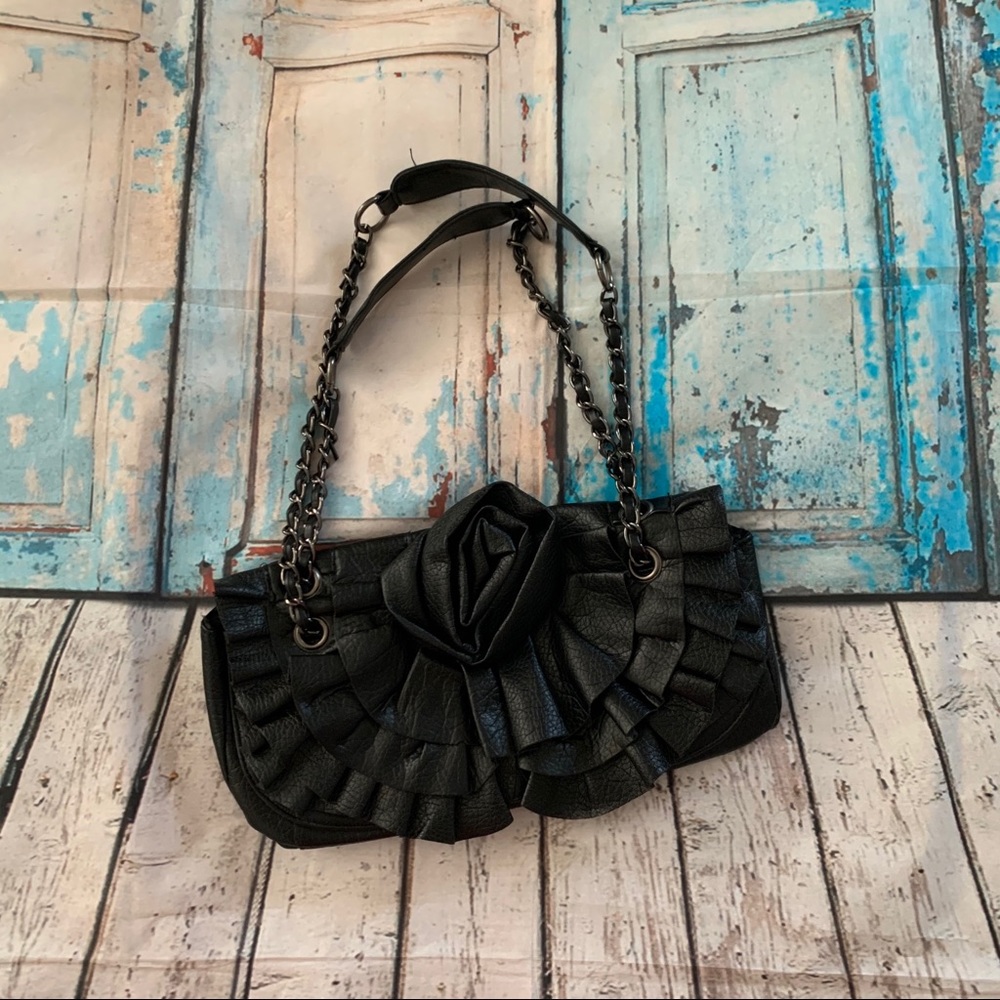 Black faux leather purse by Giannini
